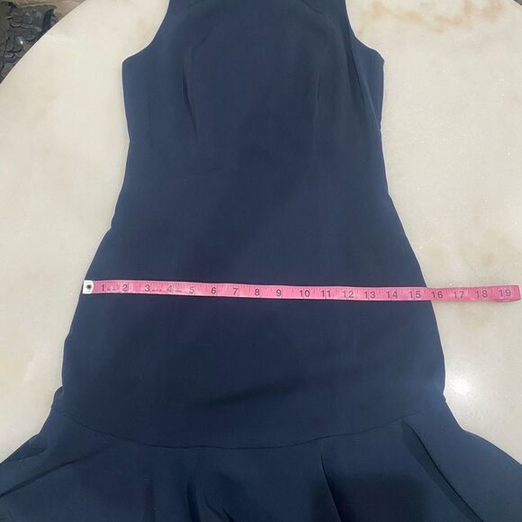 Jay Godfrey Navy Blue Ruffle Cocktail Mini Dress - Picture 9 of 12